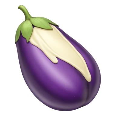 White chocolate dipped eggplant sticker