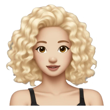 rose of blackpink blonde short curly hair sticker