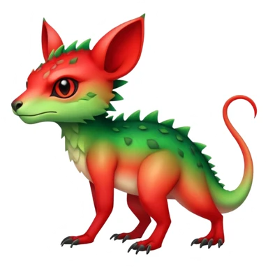 Cool Edgy Green-Red-gradient badass colorful vibrant Fionbri-Vernid-Trico-animal-creature full bodyd sticker