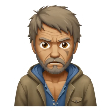generic homeless guy angry sticker