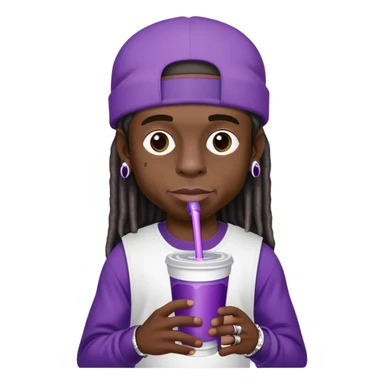 lil wayne holding a double styrofoam cup with purple drink inside sticker