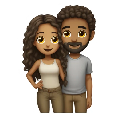Lightskin bearded boy kissing Brownskin girl sticker
