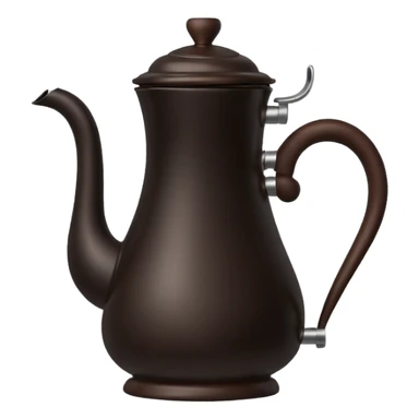 It’s got that round, bulbous base at the bottom, a curved handle on one side, and a slender neck that flares out a bit at the top. It’s all black, really smooth, and has that traditional Ethiopian coffee pot vibe sticker