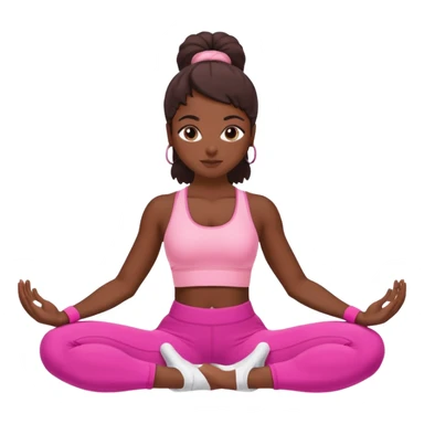 dark-skinned woman doing Pilates in pink sportswear sticker