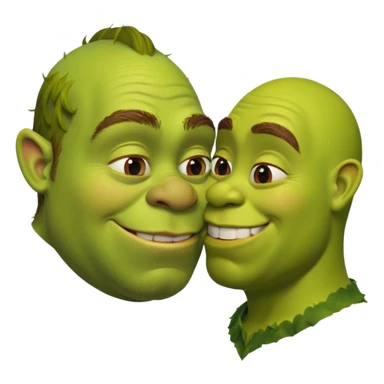 kissing shrek sticker