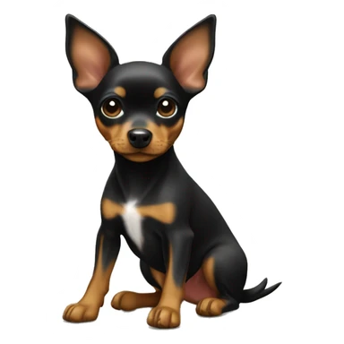 Black tan mini pinscher with money sticker