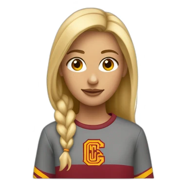 Tall blonde tan girl in usc sweatshirt sticker