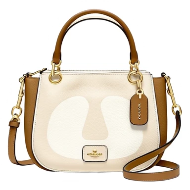 Coach Women's Hadley Mini Crossbody Bag in Pebbled Leather white beige
 sticker
