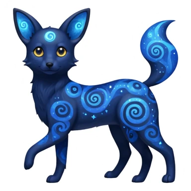 Dark-Deep-Cobalt-Blue Nebulae Starry Sparkly Swirly-patterned Star-patterned Umbreon-spirit sticker
