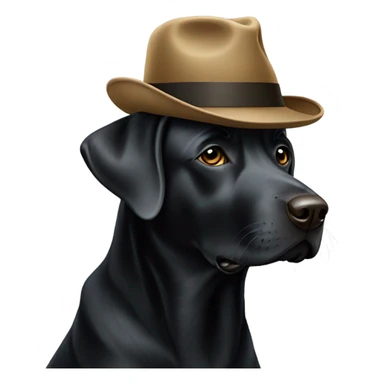 Black Labrador wearing hat  sticker