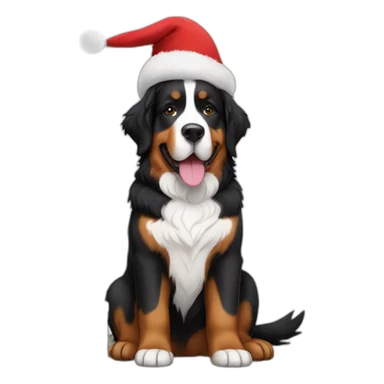 bernese mountain dog sitting under a christmas tree flag sticker