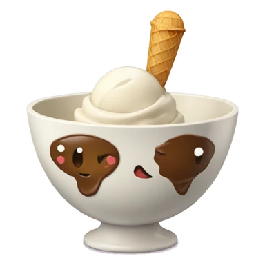  ice cream in a dessert bowl sticker