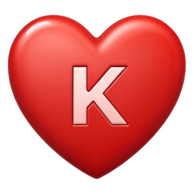heart with letter k in middle sticker