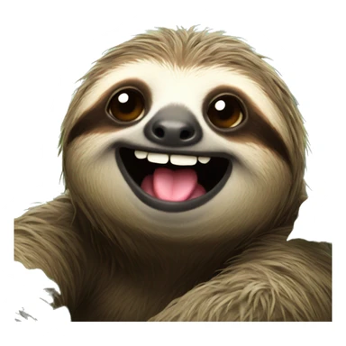 sloth with happy fae sticker