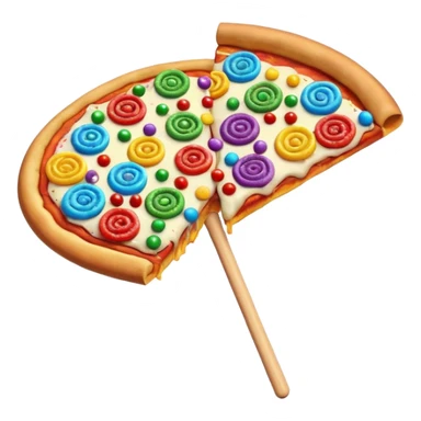 pizza with rainbow sprinkles and lollipops as toppings sticker