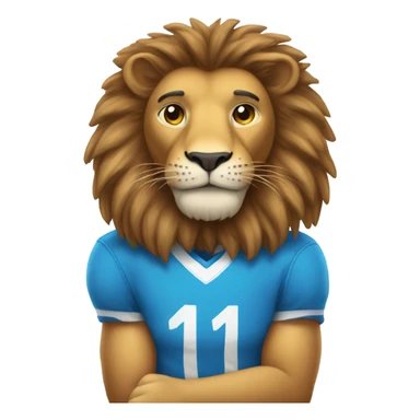 Lion with blue footed jersey on sticker