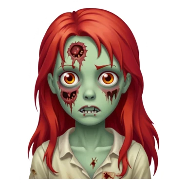 Zombie girl franja ruiva cabelo comprido  sticker