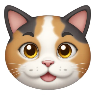 cute calico cat with a round face and chubby cheeks sticker