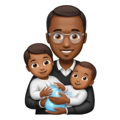 p diddy holding baby oil and a child sticker