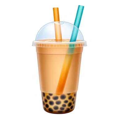 Colorful Bubble Tea Cup Straw white back ground sticker