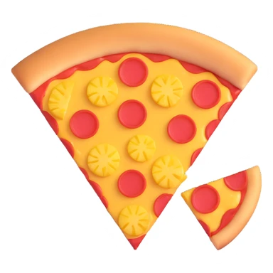 slice of pizza with chunks of pineapple, devil horns, playful and mischievous vibe sticker