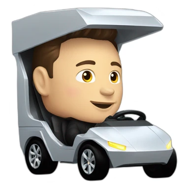 Elon musk riding in a Tesla cyber truck  sticker