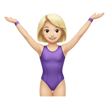 smiling blonde gymnast girl with a leotard sticker