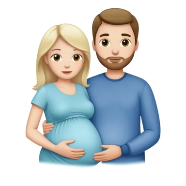 white pregnant woman and her husband sticker