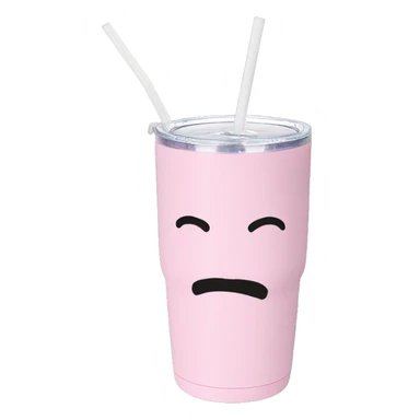 Light pink 40oz Stanley tumbler with straw  sticker