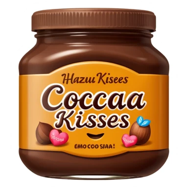 Jar of hazelnut chocolate spread and make the label say cocoa kisses  sticker