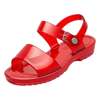 make a nice emoji of red plastic jelly sandals from the 80's sticker