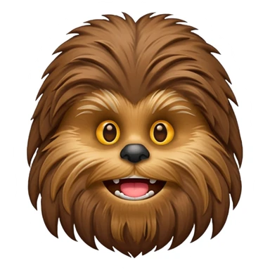 crea un emoticono de la cara de chewbacca en formato png sticker