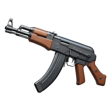 Ak 47 gun emoji in realestic and tilt it with some angle sticker
