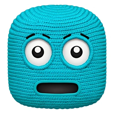 novelo de crochê na cor ciano sem rosto sticker