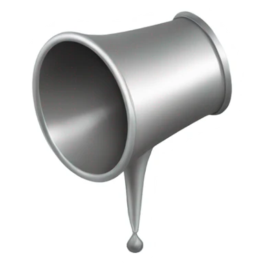 A funnel with a handle sticker