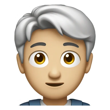 皮肤偏白, 眼睛中等, 戴灰色透明眼睛, 短发的男生 sticker