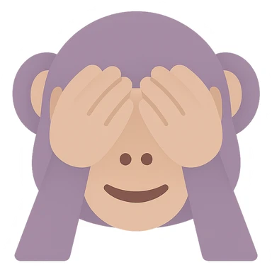 A dull purple Monkey Covering Eyes sticker