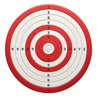 bullseye target with red and white concentric circles sticker