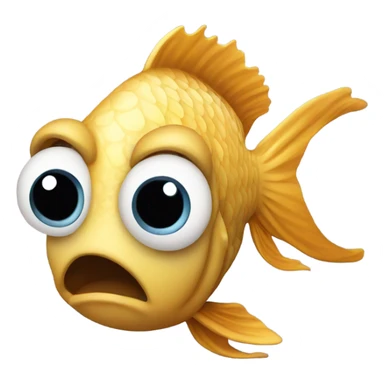Fish with big eyes and long hair sticker