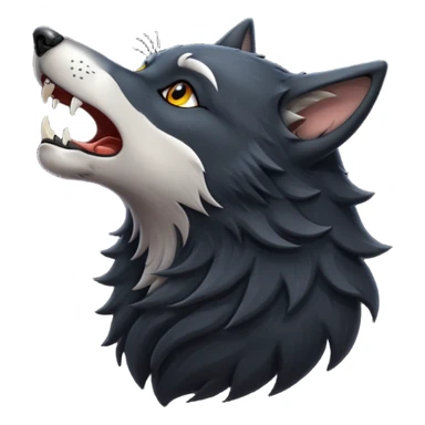 Lobo negro aullando sticker