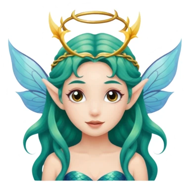 Pretty mermaid with fairy wings and elf ears sticker