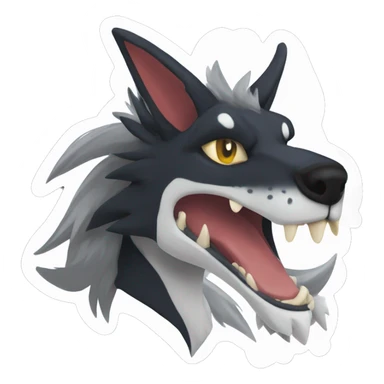  Cool Edgy Sergal-Mightyena-Houndoom-Fakémon  sticker