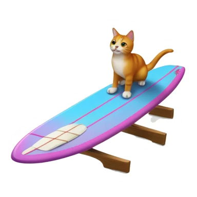 Delfín encima de una tabla de surf con un gato encima sticker