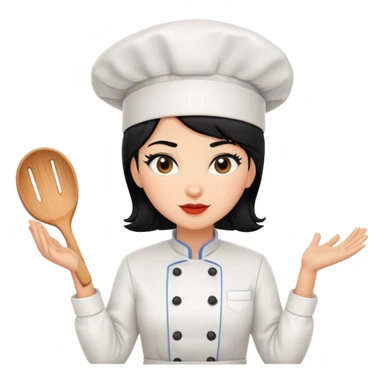 women chef hair black sticker