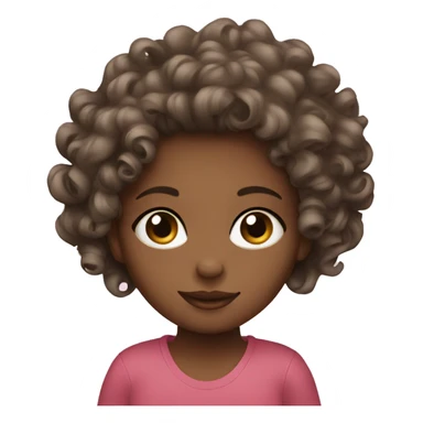 girl curly designer graphic sticker