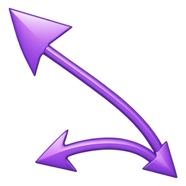 arrow curved emoji-style purple colour sticker