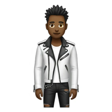 Punk man with white leather jacket sticker