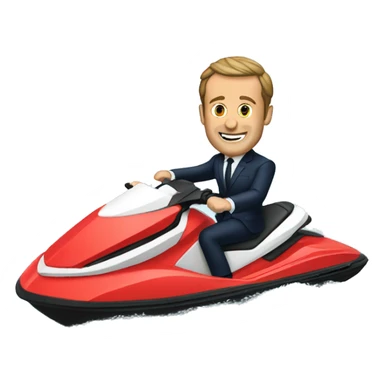 Macron qui fait du jet ski  sticker
