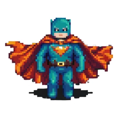 superhero with flowing cape sticker