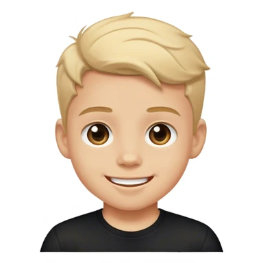 happy boy in black shirt sticker